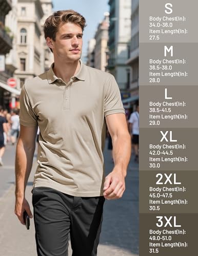 Image of MIER Men's Cotton Pique Polo Shirts, Short Sleeve Golf Work Casual Tops