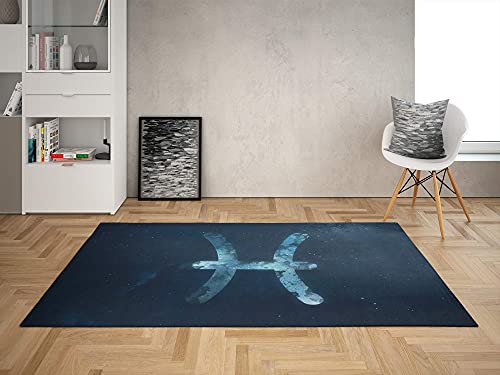 Oedim Alfombra Signo Zodíaco Piscis para Habitaciones PVC | 95 x 120 cm | Moqueta PVC | Suelo vinílico | Decoración del Hogar | Suelo Sintasol | Suelo de Protección |