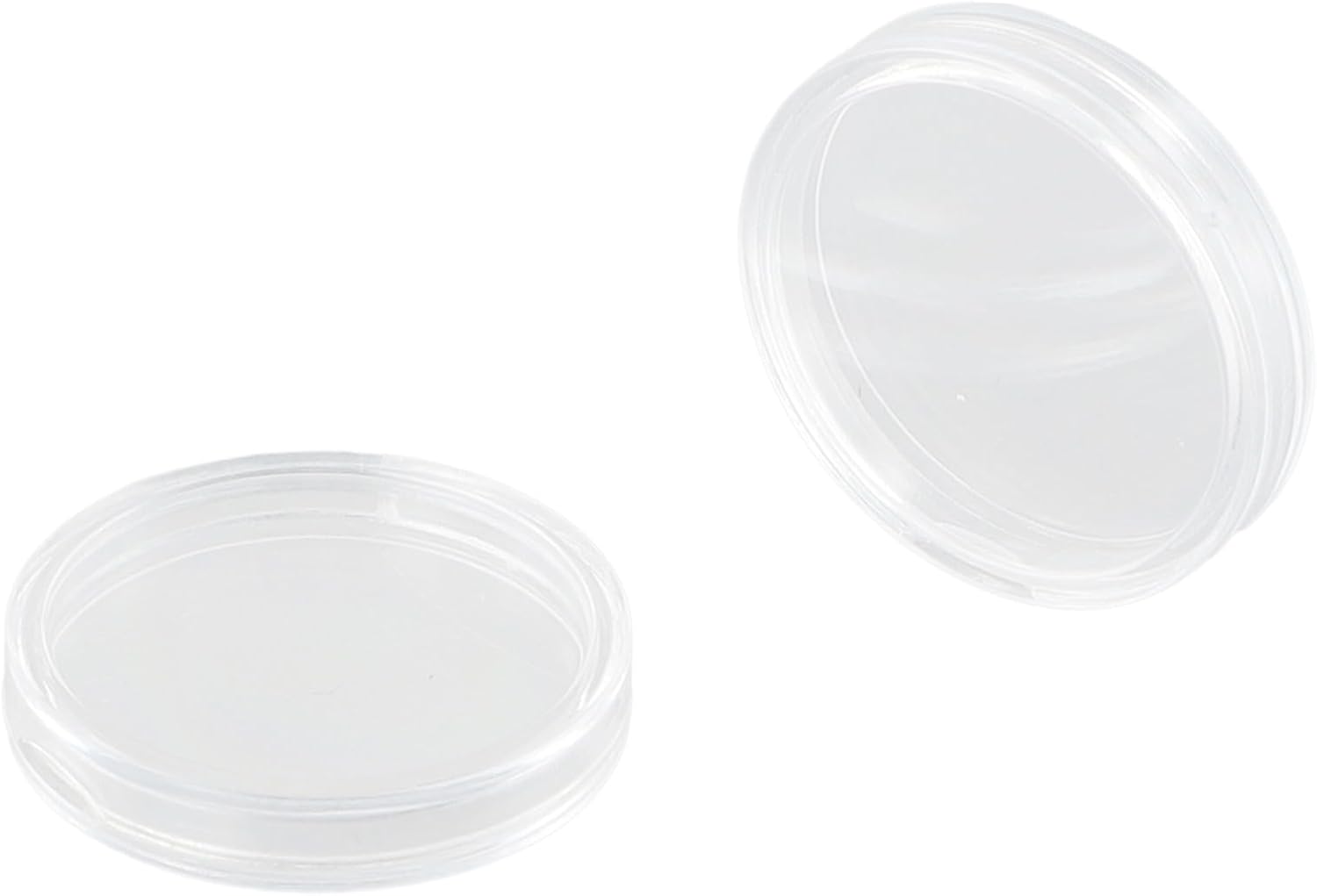 26mm Round Clear Plastic Coin Holder Containers with Opening Design – Transparent Coin Storage Boxes for Coin Collection Protection (100-Pack)
