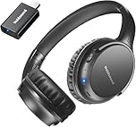Holdsound BKM400 Wireless TV Headphones for Seniors with Bluetooth USB Transmitter set Optical, RCA, AUX and USB, Up to 165ft, No Delay and High Volume Output, 40h Playtime