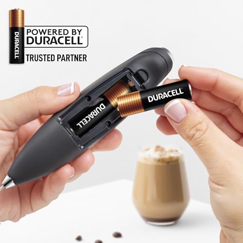 Image of Mini & Mighty Milk Frother Wand - Powerful Handheld Coffee Frother, Battery Operated Drink Mixer - Compact Pocket Size - Detachable Whisk for Latte, Cappuccino, Matcha, Hot Chocolate