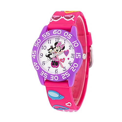 Montre Disney Minnie Mouse analogique montre quartz bracelet plastique enfant rose