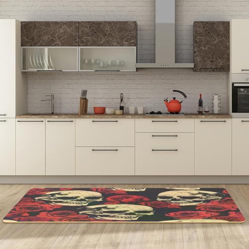 2 alfombrillas de cocina de calaveras absorbentes lavables antideslizantes 6