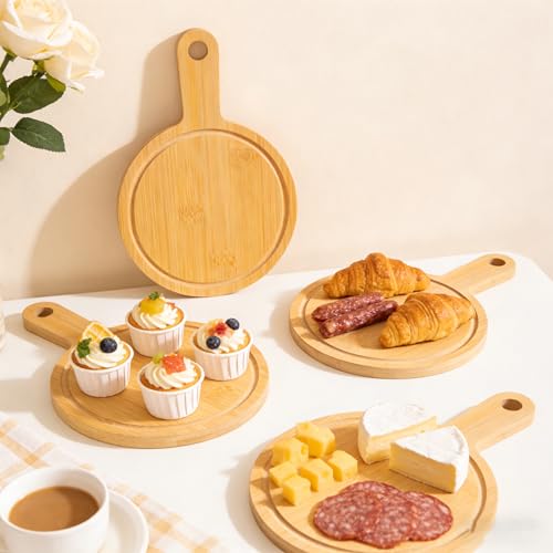 Set de 4 Tablas Redondas de Bambú para Queso Mini miniatura 3