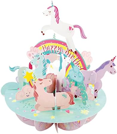 Santoro Pirouette, 3D Pop Up Greeting Card - Unicorns - For Her, For Girls, For Kids, Birthday