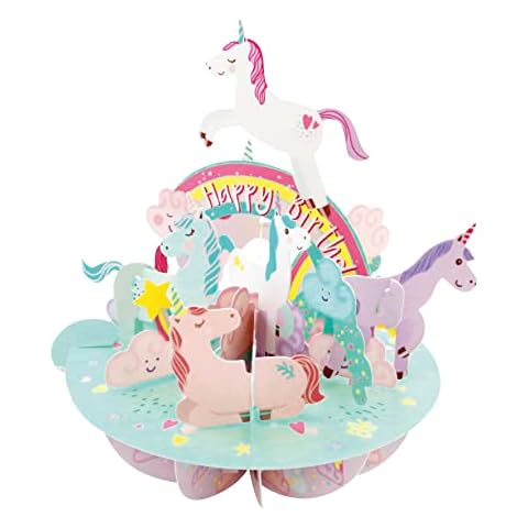 Santoro Pirouette, 3D Pop Up Greeting Card - Unicorns - For Her, For Girls, For Kids, Birthday Cover