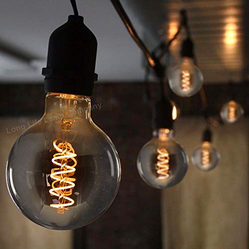 Long Life Lamp Company Industrial Vintage LED Light Bulb E27 Coil Spiral Filament Grey Smoked Glass Retro Edison Classic G95 4w Globe - Image 2