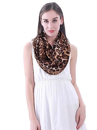 Lina & Lily Leopard Zebra Animal Print Women's Infinity Scarf Lightweight2