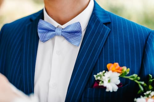 Image of HISDERN Bow Ties for Men Pretied Bowties Classic Formal Business Bow Tie Adjustable Tuxedo Bowtie for Wedding Party