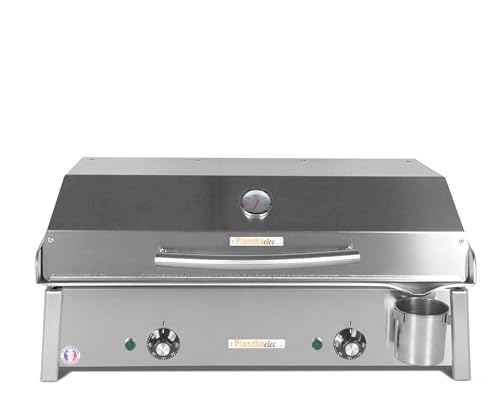 PLANCHAELEC - Plancha Electrique ANTHEA E650-3000W - Couvercle + 2 Ustensiles - Inox - Thermostat Réglable -…
