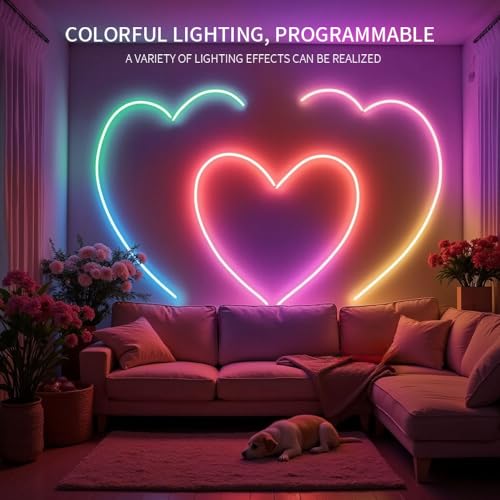 Tira LED Neon Multicolor WS2812B 3.2FT con Controlador miniatura 6