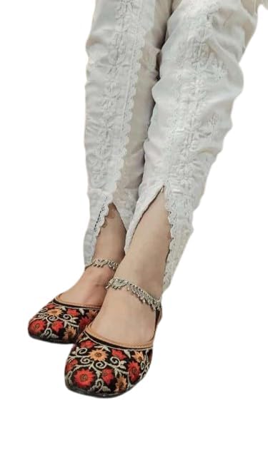 Presents Lucknowi Chikankari Handwork Tulip Style Pant (Free Size) White-image-18