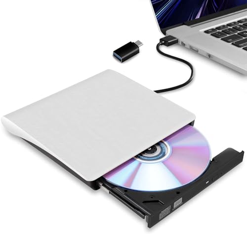 PC用DVDドライブコンピュータCD USB 3.0ポータブル外付け光学式ドライブCD-ROM/DVD-ROMプレーヤー（Windows 10および8用）ラップトップデスクト n5ksbvb PC用DVDドライブコンピュータCD USB 3.0ポータブル外付け光学式