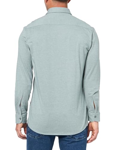 BOSS Camisa masculina de botão, Verde espinafre, GG