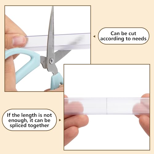 Image of 10 Pcs 24 inch Cabinet Door Protector Edge Guard-3 /4 Thick Slip-On Drawer Door Protector in Clear-Shelf Edge Protectors for Kitchen Cabinets to Prevent Wear,Chipping and Discolouration