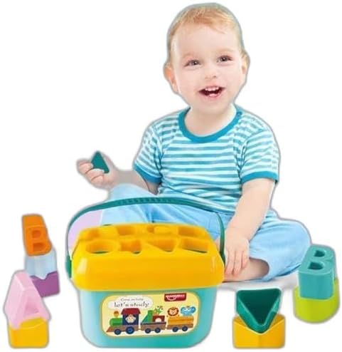 Baby's First Shape Sorting Blocks Learning- Educational Activity Toys with 16 Building Blocks - Multicolor (16 Pieces)|Design - 1169 Shape Sorters PADARIYA1169