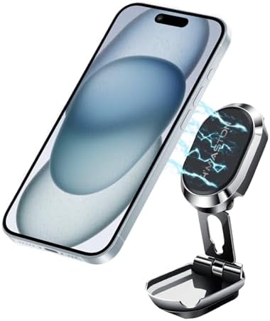 H'MASTON Suporte para Celular Carro Suporte Magnetico para Celular GPS Automotivo Universal Rotação de 360° Estabilizador CJ-70 (PRATEADO)