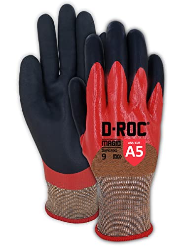 Image of MAGID D-ROC DX+ Technology DXPG59F 18-Gauge Double-Dipped Foam Nitrile Fully Coated Coreless Work Glove