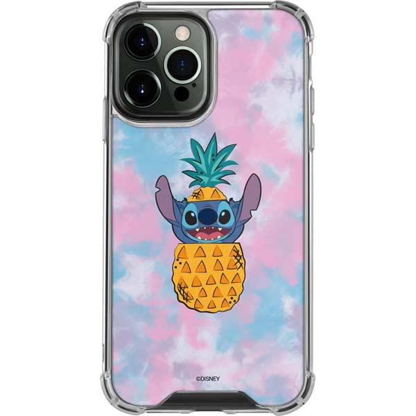 Skinit Clear Phone Case Compatible with iPhone 14 Pro Max - Officially Licensed Disney Lilo and Stitch Pineapple Stitch Design