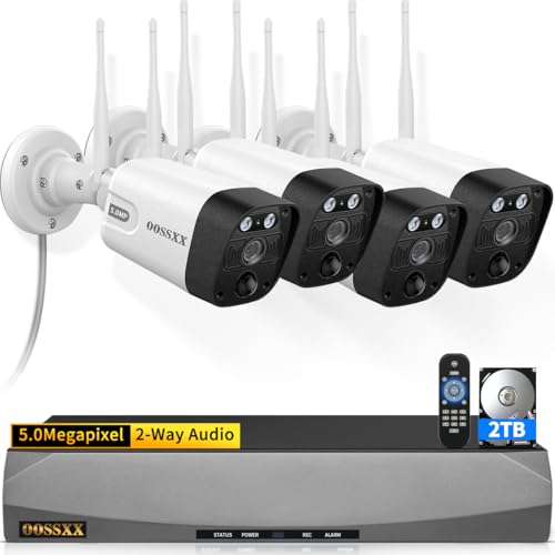 5MP Wireless Outdoor Security Camera System 2TB HDD 60 Days Storage