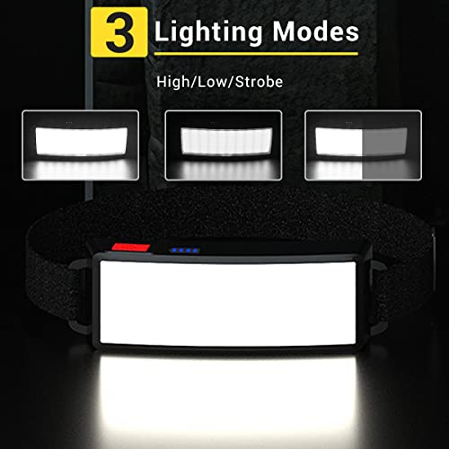Linterna frontal LED para trabajar sin cortes de luz con batería recargable e impermeable 2