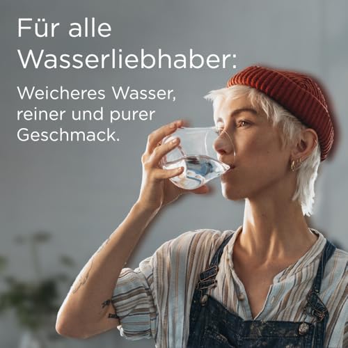 Foto von BRITA Wasserfilter Kanne Glas hellblau (2,5l) inkl. 3 MAXTRA PRO Pure Performance Kartusche – Premium Kanne aus Glas mit Smart Light LED & Klappdeckel – filtert Verunreinigungen, Kalk, Metalle usw.