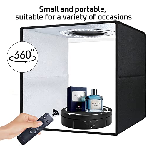 JAYEGT 3 in1 Motorized Rotating Display Stand with 5.74 /7.08/ 8.66 inch Replacement Cover,Max 22lbs Load,360 Electronic Turntable for Photography Products (3 in1 / Black/ With Remote controller)