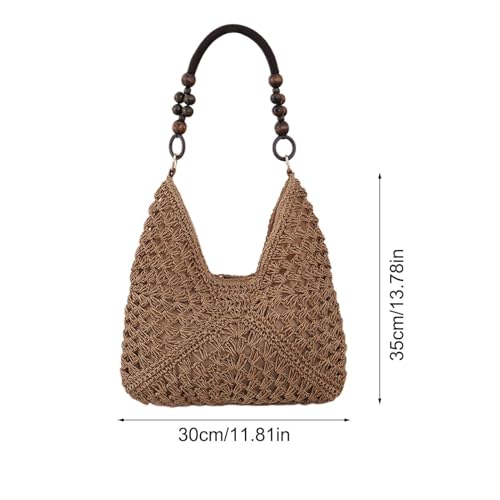 Sac à bandoulière bohème en paille pour femme le grand sac de plage léger