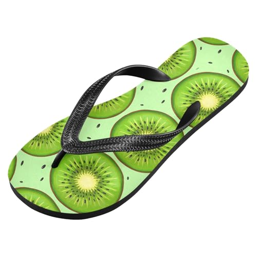 Green Kiwi Fruit Flip Flops for Beach Thong Sandals Anti-slip Lightweight Shower Shoes for Summer Travel Swim2