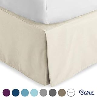 Bare Home Bed Skirt Double Brushed Premium Microfiber, 15-Inch Tailored Drop Pleated Dust