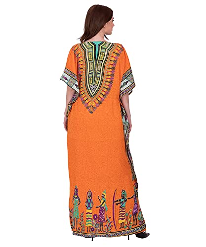 African Print Women Kaftan Dress Tunic Long Maxi Plus Size Polyester Print Caftan Gown Beach Party Casual Kimono Nightdress4