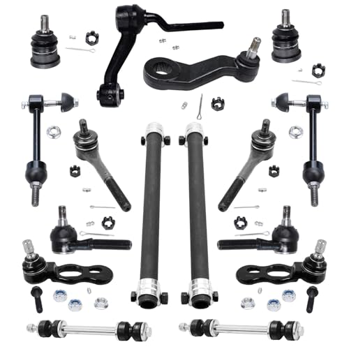 Detroit Axle - 16pc Front Suspension Kit for 1998-2002 Mercury Grand Marquis Lincoln Town Car Ford Crown Victoria, Ball Joints Tie Rods Pitman Idler Arms Adjusting Sleeves Front Rear Sway Bar Links