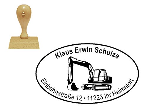 Personalizzati Timbro Timbro di legno « Escavatore...