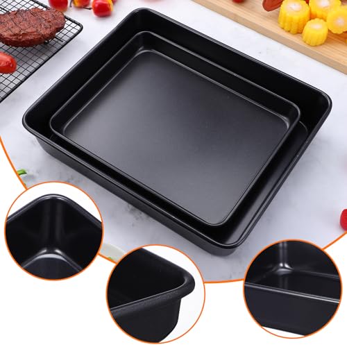 Tostador de acero inoxidable negro de alta durabilidad TIDTALEO para horno set de 2 5