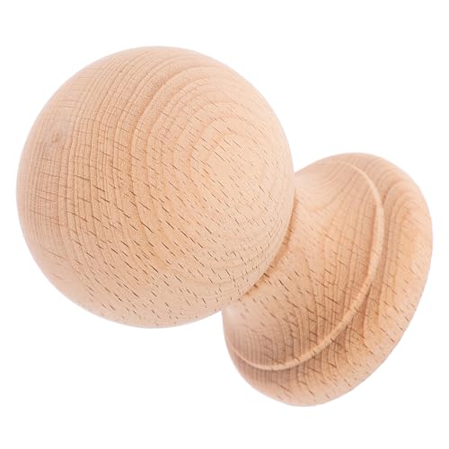 Remate de bola de madera maciza de estilo romano clásico para postes sin terminar, 14 x 12 cm, ideal para balaustres de escaleras, proyectos de carpintería de bricolaje, decoración del hogar