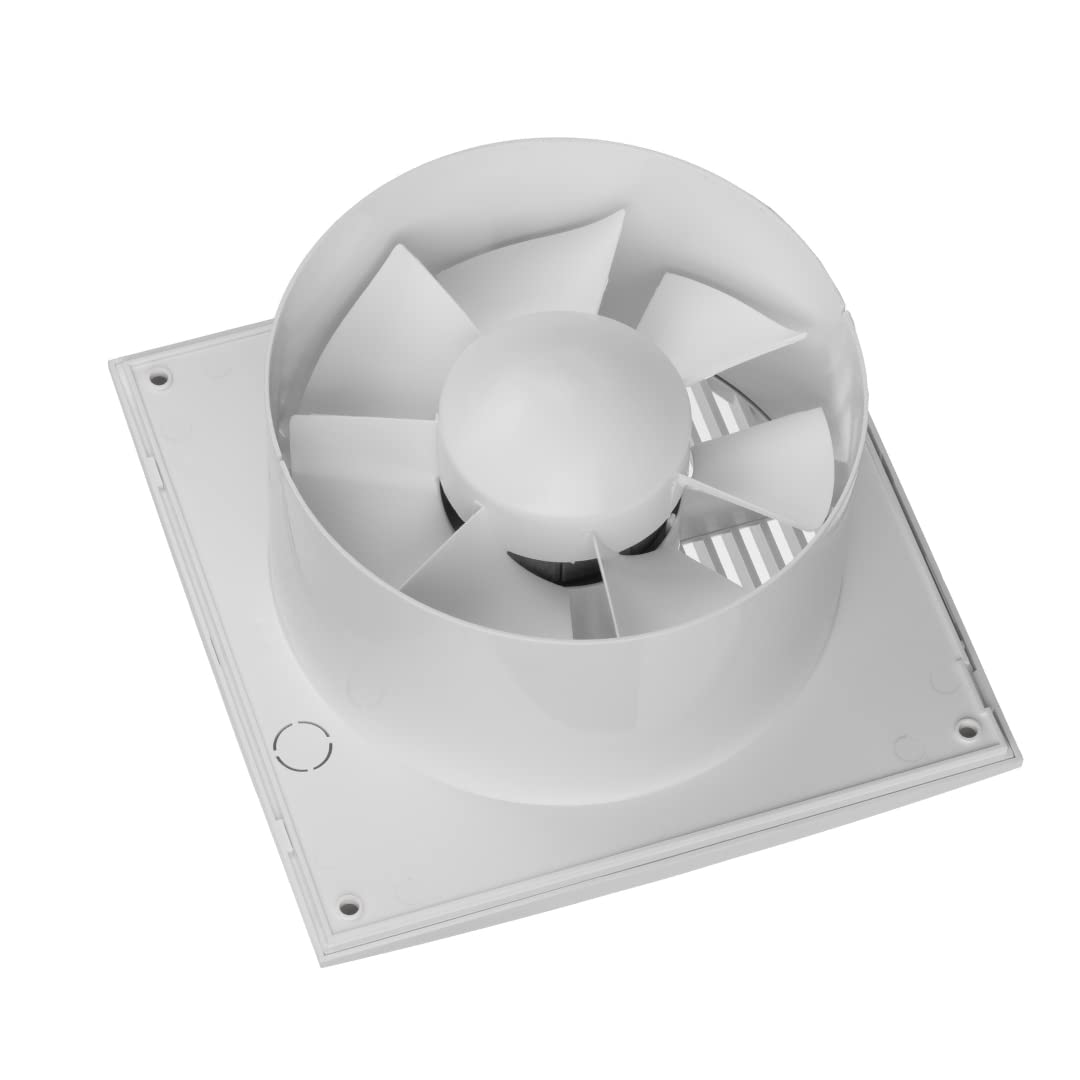EUROPLAST Ø 125mm Extractor de Baño con Temporizador - Extractor de Aire Silencioso Blanco - Ventilador de Pared para Cocina, Garaje, WC