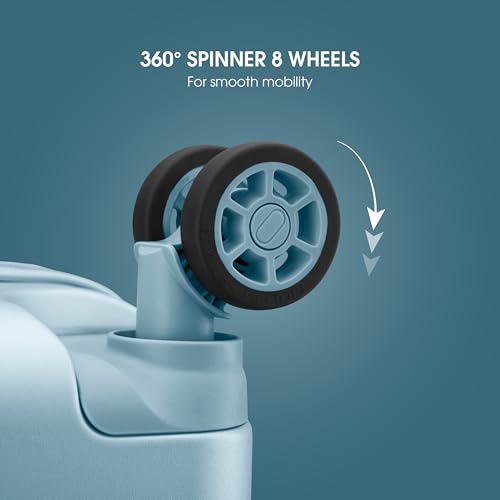 Image of Maleta Crescent Check-in Large | 75 cms TSA Lock,Expandable,Anti-Theft Zipper,Wet-Dry Compartment| Trolley Bags for Travelling | Large Size | Travel Bags for Luggage (Mint Green, Check-in Large)