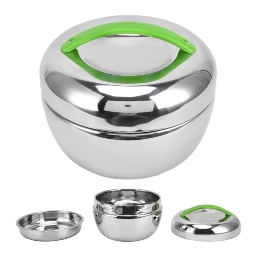 LIYJTK Soup Thermos for Hot Food, 1.3L Portable Stainless Steel Insulated Lunch Box Double Wall Thermal Container with Compartment and Lid Handles Reusable Flask Kids School Office Picnic