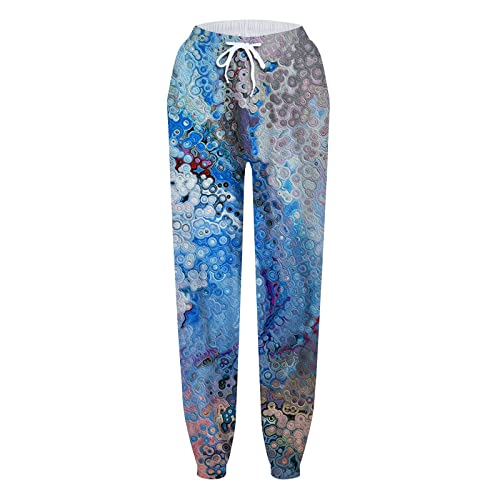 Jesaisque Womens Clothes Printed Sweatpants Loose Drawstring Casual Pants Beach Pants Jumpsuits For Women Dressy Womens Pants Brown Flare Leggings Satin Pants Bootcut Pant #TOP2