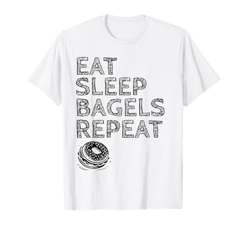 Eat Sleep Bagels Repeat Jewish Bread Snack Bagel T-Shirt