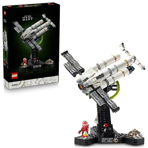 LEGO Icons Projet Dernière Chance - Maquette Miniature de Vaisseau Spatial pour Adulte - Décoration - Minifigurine Ryland Grace & Figurine Rocky - Cadeau Science-Fiction pour Fan du Livre & Film 11389