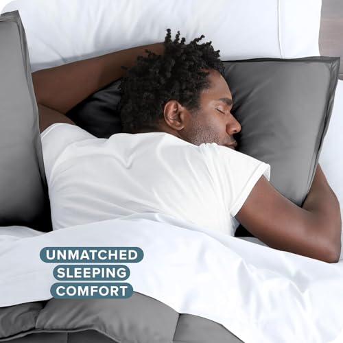 Image of Viewstar Premium Cotton Duvet Cover, Single Size 60x90 Inches, 300 Thread Count, Ultra-Soft, Wrinkle-Free, Cotton-Quilt /Comforter Zipper Cover (Dark Grey)