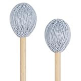VANPHY Marimba Mallets (2-Pack) Yarn Heads with Beech Wood Handle Keyboard Percussion Accessories for Xylophone Glockenspiel Vibraphone Ideal for Beginners Students and Music Lovers Grey