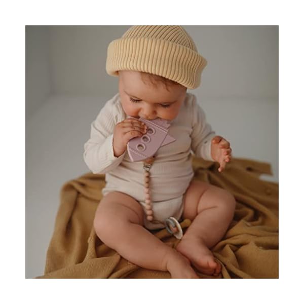 Mushie Beißring für Babys aus BPA-frei Silikon | Fördert Sehsinn & Motorik Baby | Zahnen Nursing Zubehör | Sichere & Hochwertige für Kleinkinder Kinder Jungs & Mädchen | Rakete Design – Bild 4