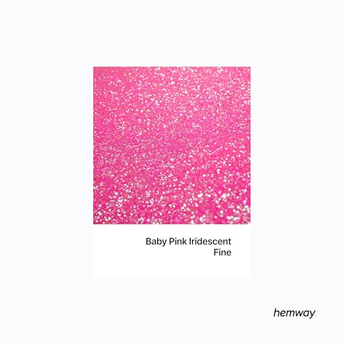 Hemway Ultra Sparkle Glitter Baby Pink Iridescent 100g Fine | Glitter for Arts & Craft, Makeup, Nail Art, Crafting, Card Making, Sparkle Decoration