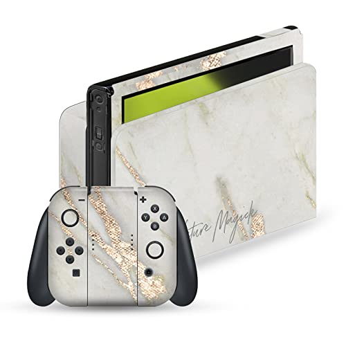 Autocollant vinyle Nintendo Switch OLED Nature Magick Or Mix skin de protection pour console