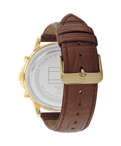 Tommy Hilfiger Mens Dress Watch - Multifunction Leather Wristwatch - Water Resistant up to 5 ATM/50 Meters - Premium Fashion Timepiece for All Occasions - 44mm - Image 4