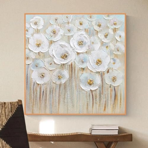 Tableau fleurs blanches 3D toile pure poésie murale pour votre chambre - 2
