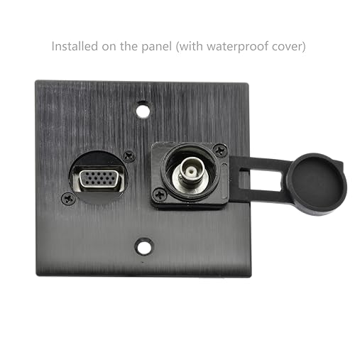 Conector de panel BNC D-Type 75 Ohm Negro miniatura 4