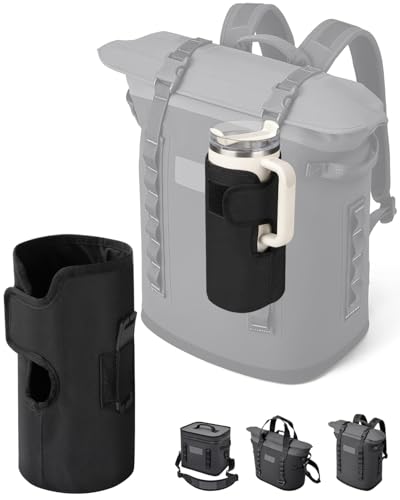 WEIGUZC Bottle Holder for HitchPoint Grid on Any YETI Hopper Soft Cooler or Camino Carryall - 600D Waterproof Oxford with 2mm Pearl Cotton - Hands-Free Water Bottle Carrier